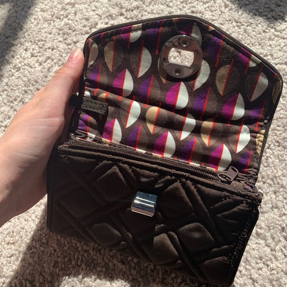 Vera Bradley Handbags - Vera Bradley Brown Turnlock Wallet with wristlet